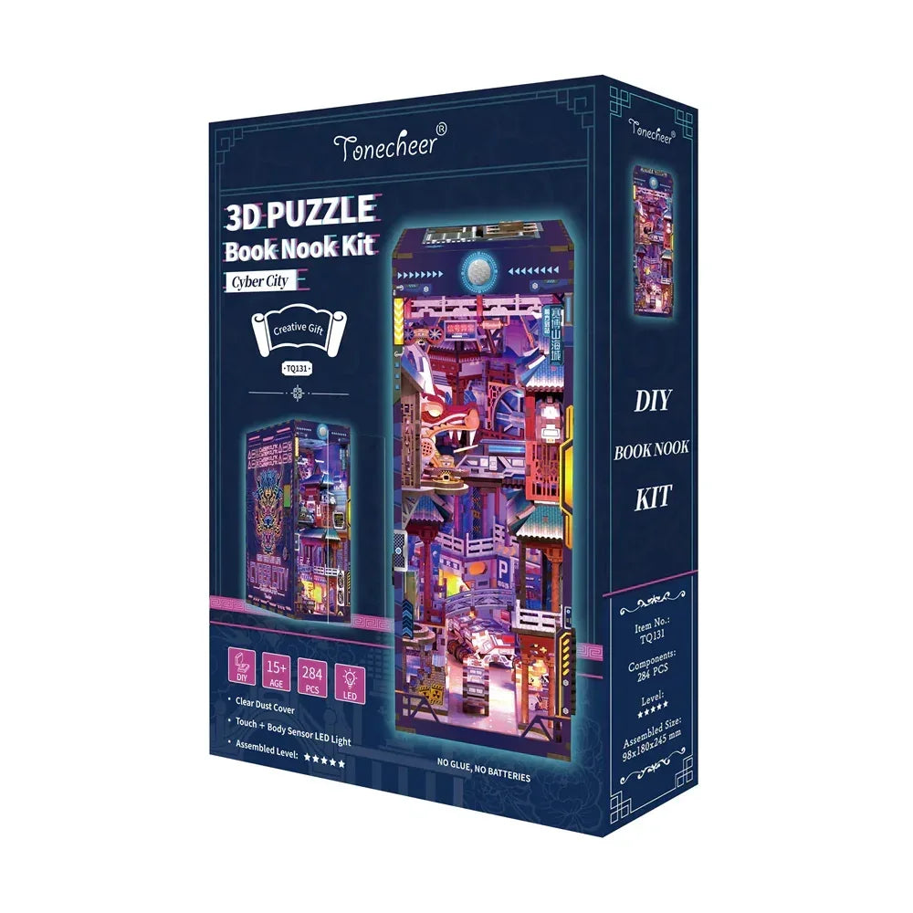 Tonecheer 3D Puzzle Buchnische Bausatz Cyber City
