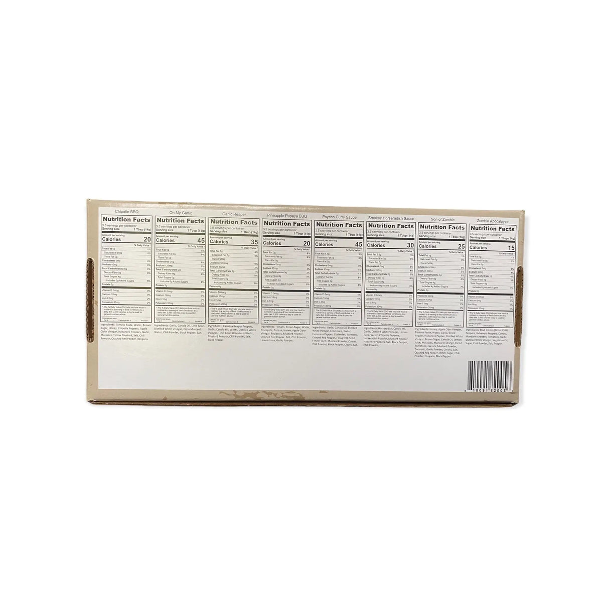 Meilleures ventes, lot de 8 (8 x 50 ml) - Sauce piquante