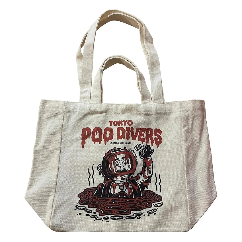 Tokyo Poo Divers Tragetasche mit Taucher in brauner Flüssigkeit und Diamant