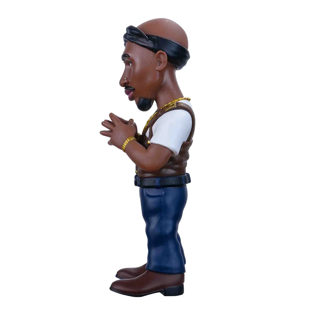 Tupac Shakur Bobblehead Figur mit Bandana, Weste, Jeans und Goldkette