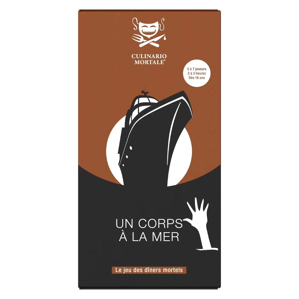 Culinario Mortale Un Corps à la Mer Spielbox mit Schiff und Hand