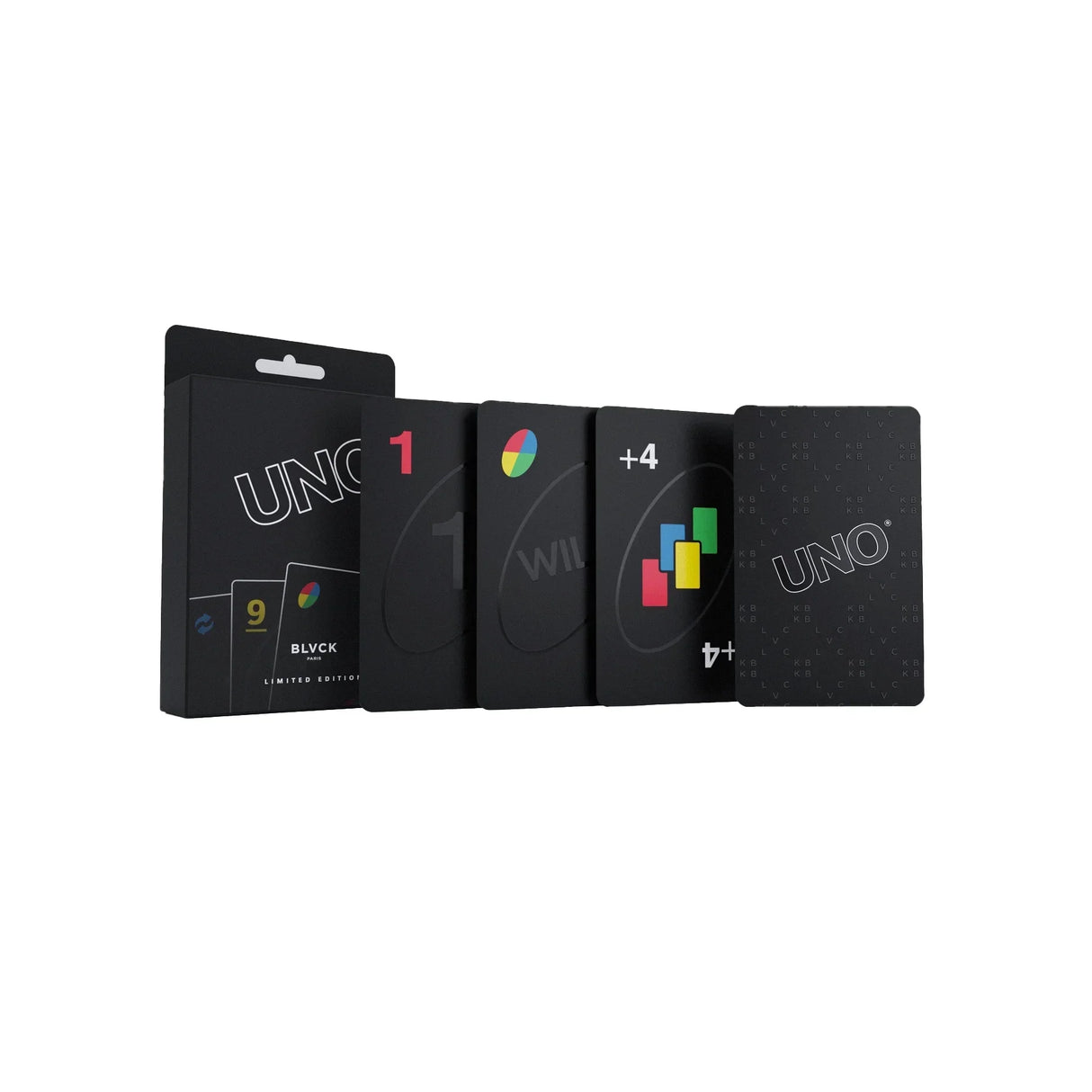 UNO BLVCK Limited Edition Kartenspiel mit schwarzer Verpackung und Karten