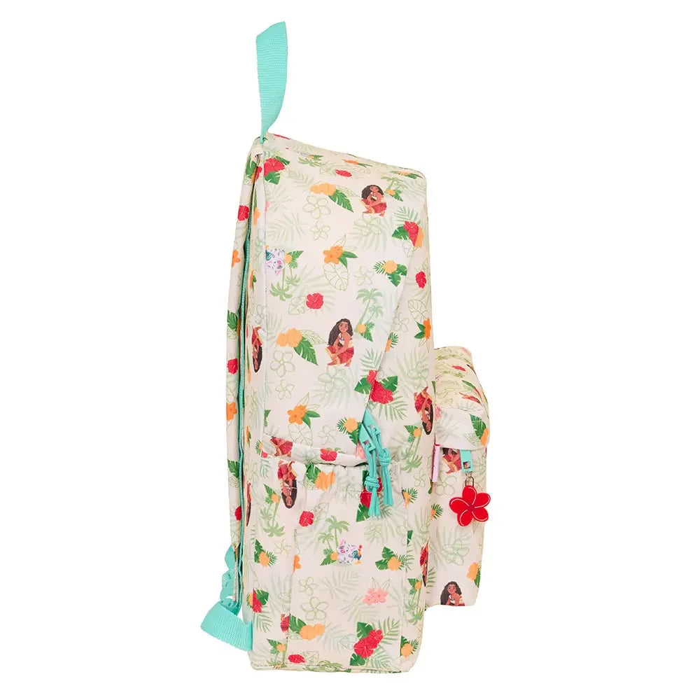 Rucksack mit Moana-Muster und tropischen Blumen