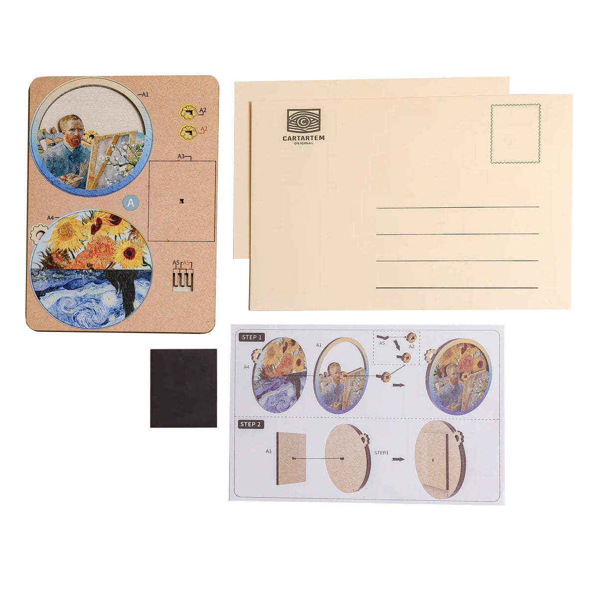 Bastelset mit Van Gogh Motiven, Postkarten und Anleitung