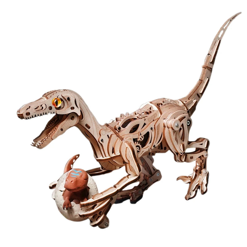Holz-Dinosaurier-Modell mit Baby-Dinosaurier im Ei