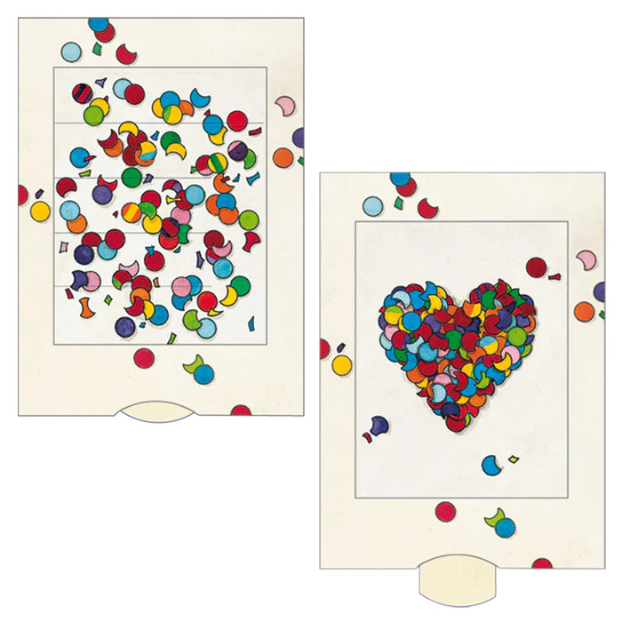 confettis coeur - carte d'amour