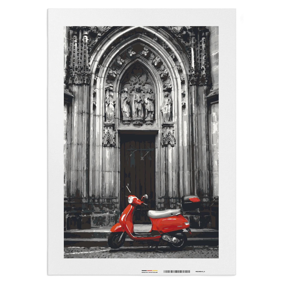 Vespa rouge - Peinture par numéros