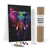 Éléphant en néon - Peinture par numéros