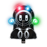 Elektronische Platine in Roboterform mit leuchtenden LEDs