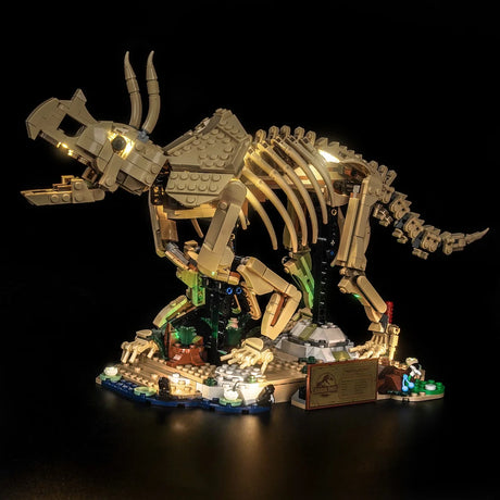BrickBling LED Licht Set für LEGO Jurassic World: Dinosaurier-Fossilien: Triceratops (77985) inkl. Fernbedienung P120502