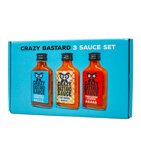 Crazy Bastard Sauces des Caraïbes, lot de 3 (3 x 100 ml) - Sauce piquante CB-3BTR