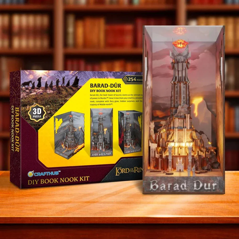 Der Herr der Ringe Book Nook Barad-dûr Craft Hub 3D-Puzzle Bausatz mit Verpackung und 254 Teilen – Sauron-Turm