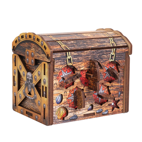 Escape Welt Coffret secret artistique « Coffre au trésor de pirate » - Boîte à énigmes EWPTCRT-ART