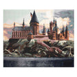 Harry Potter Schloss Hogwarts Diamond Painting mit Burg am See, Türmen und Bergen bei Sonnenuntergang