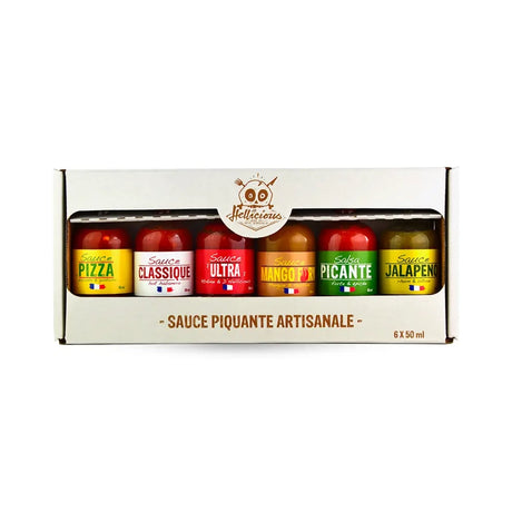 Hellicious 6er Geschenkset (6 x 50 ml) - Scharfe Sauce HLC-SP8