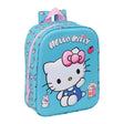 Hello Kitty Rucksack in Hellblau mit rosa Reißverschluss und Trägern