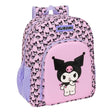 Rosa Rucksack mit Kuromi-Motiv und lila Akzenten