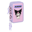 Rosa und lila Kuromi Federmäppchen mit Reißverschluss und Kuromi-Aufdruck auf der Vorderseite
