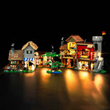 Ensemble d'éclairage LED pour la place de la ville médiévale LEGO (10332) avec télécommande