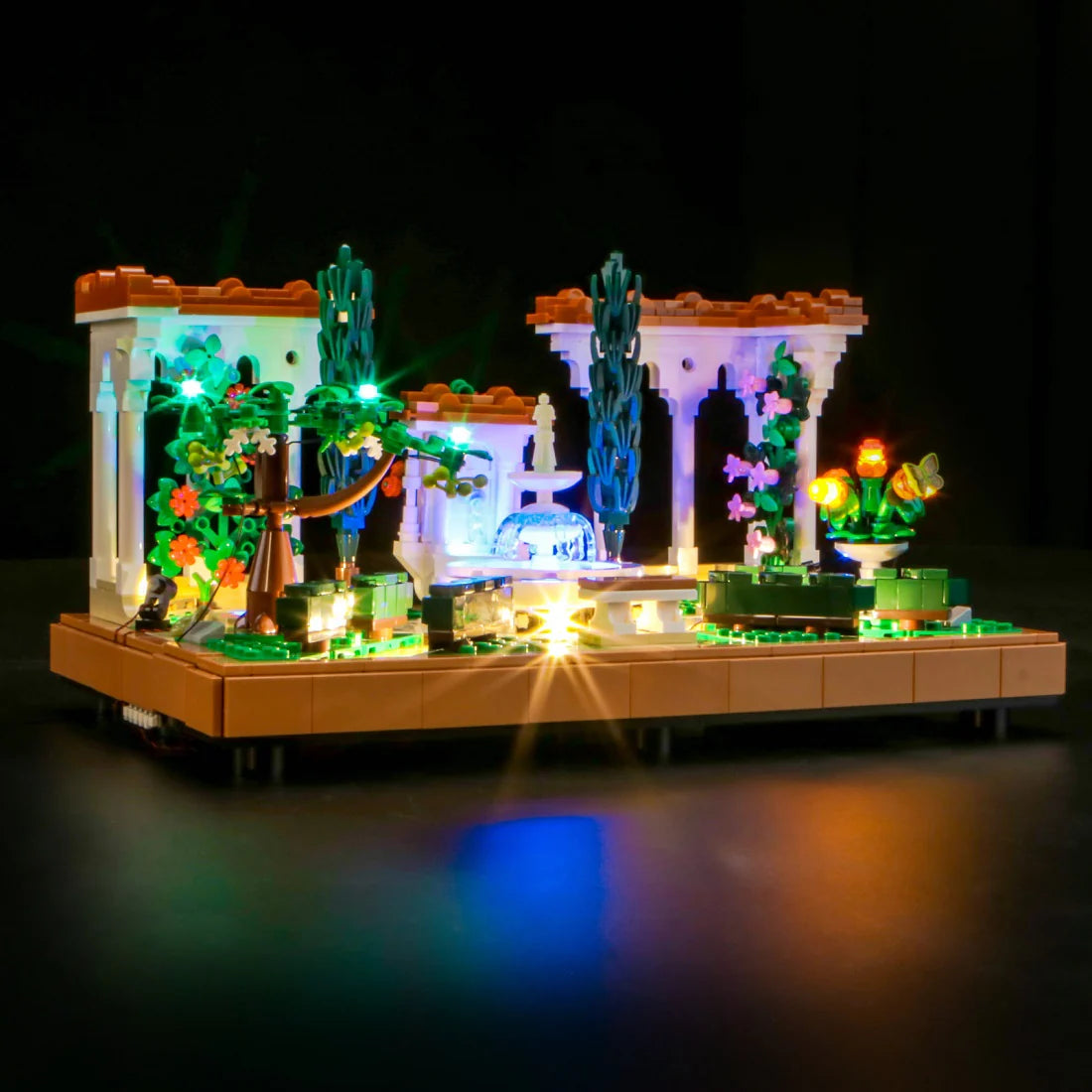 Ensemble d'éclairage LED pour fontaine de jardin LEGO (10359) avec télécommande