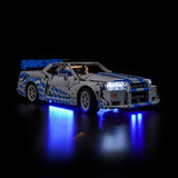 Ensemble d'éclairage LED pour LEGO 2 Fast 2 Furious Nissan Skyline GT-R R34 (42210) avec télécommande