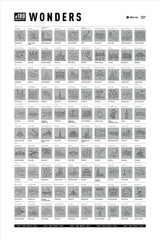 Liste des 100 merveilles du monde à découvrir - Affiche à gratter / Carte à gratter