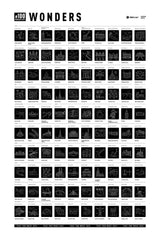 Liste des 100 merveilles du monde à découvrir - Affiche à gratter / Carte à gratter