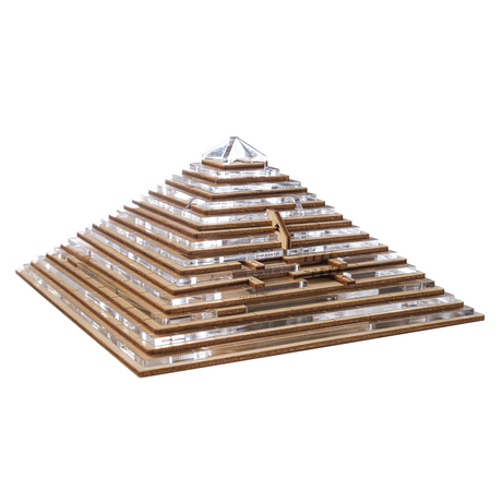 Escape Welt Pyramide de la Quête (Édition Spéciale) - Boîte à énigmes en plexiglas et bois EWQPY-PW