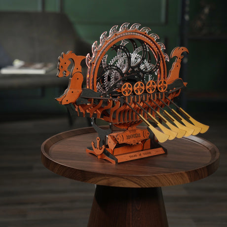 Maquette en bois 3D d'un bateau dragon viking