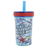 Gobelet Spiderman « Dimension » - Résistant aux chutes - Anti-fuite avec paille en silicone (370 ml)