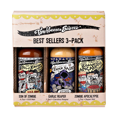 Torchbearer Sauce Bestsellers 3er-Pack (3 x 50 ml) - Scharfe Sauce TBS-BS3P